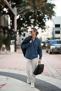 Stone Rose Solid Dry Touch Pique Long Sleeve Shirts