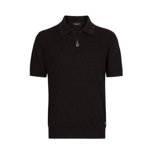 Stefano Ricci SS Black Zip Polo silk/cotton
