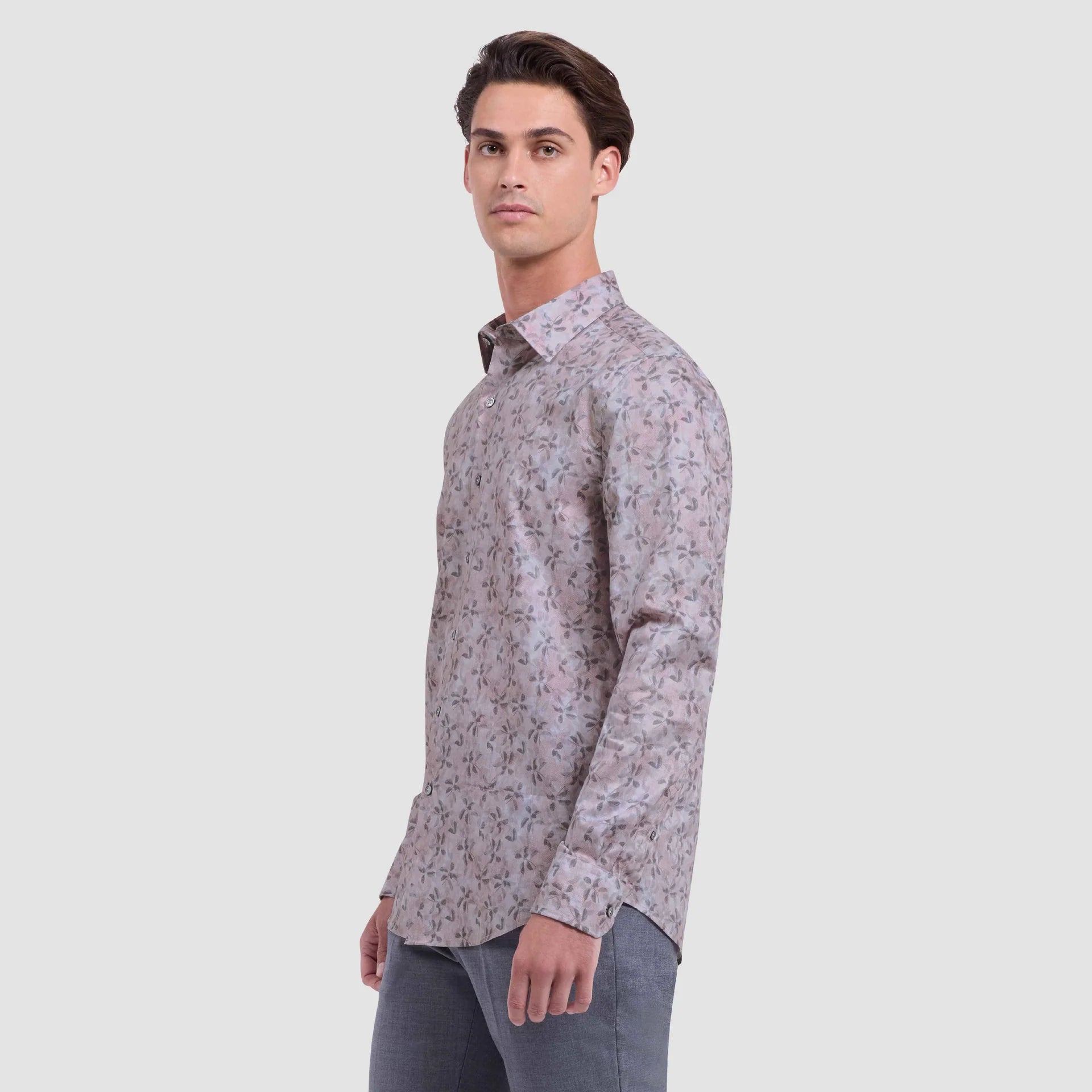 Bugatchi Julian Shaped Fit Leaf Print