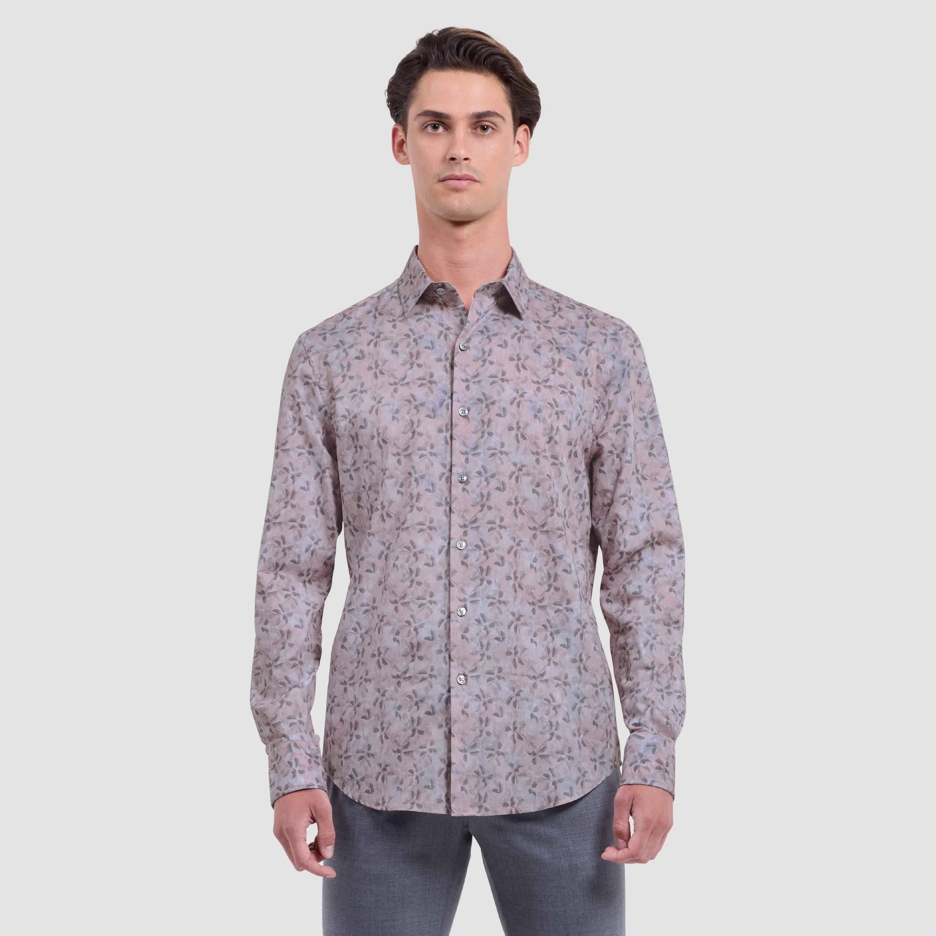 Bugatchi Julian Shaped Fit Leaf Print
