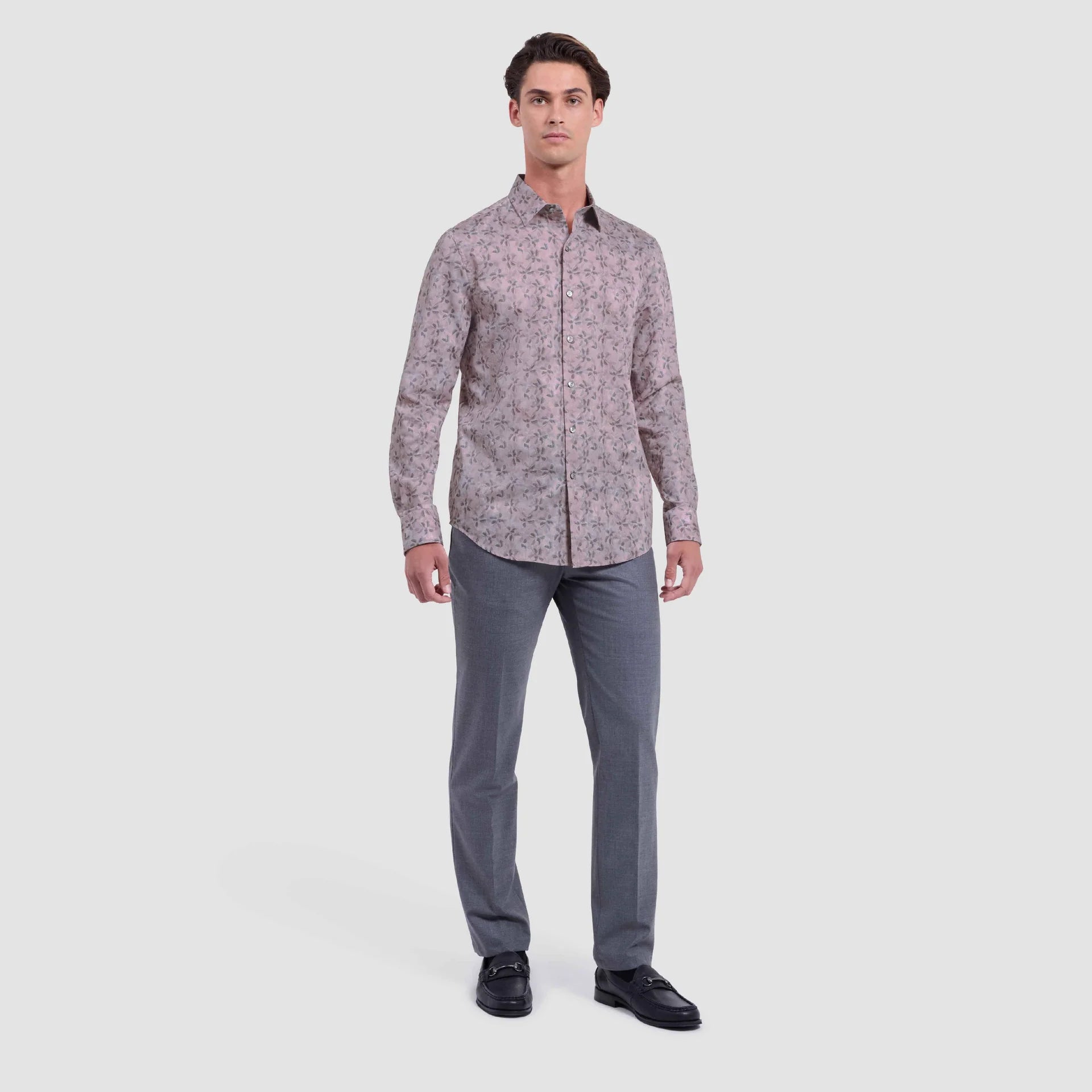 Bugatchi Julian Shaped Fit Leaf Print