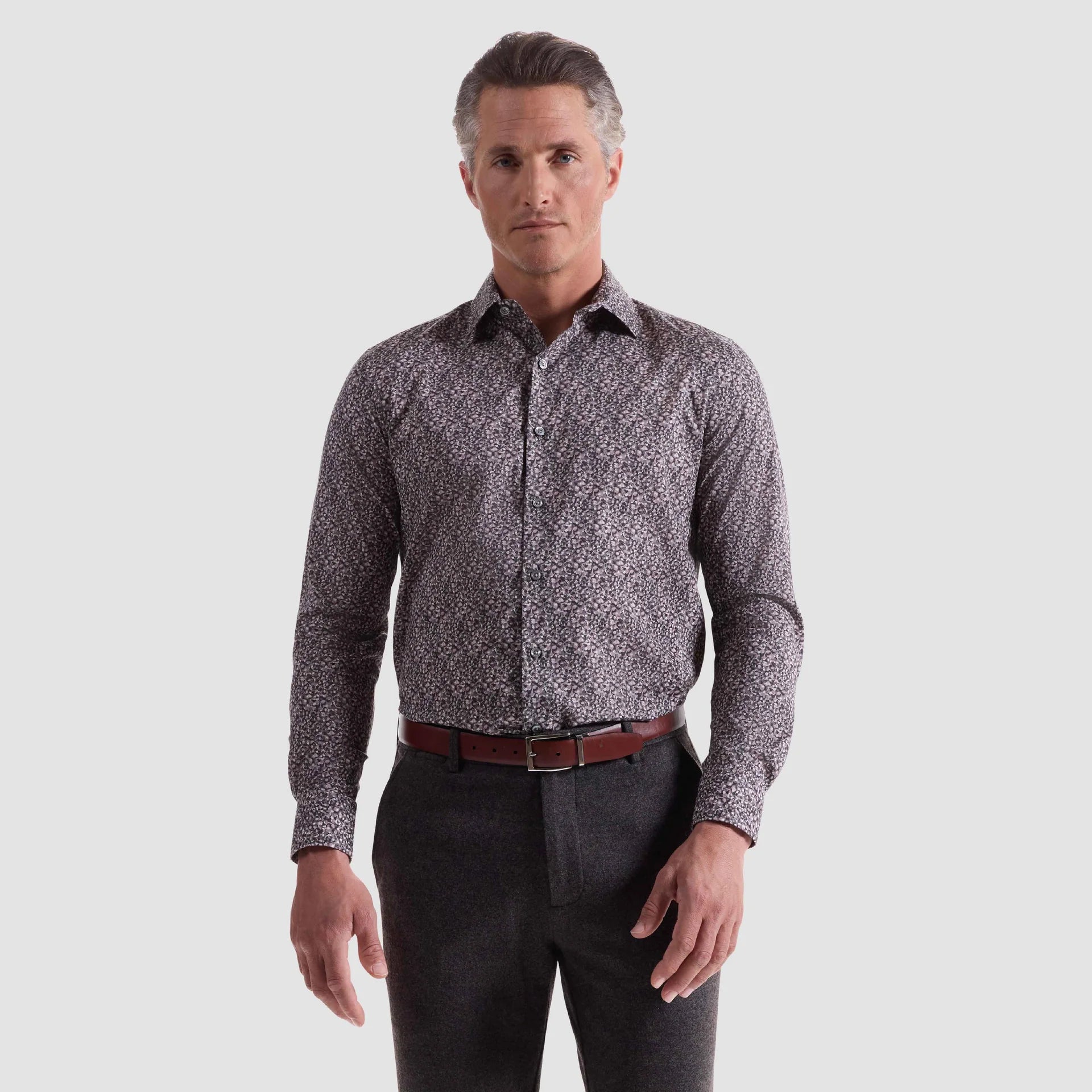 Bugatchi Julian Pebble Print Shaped Fit Shirt