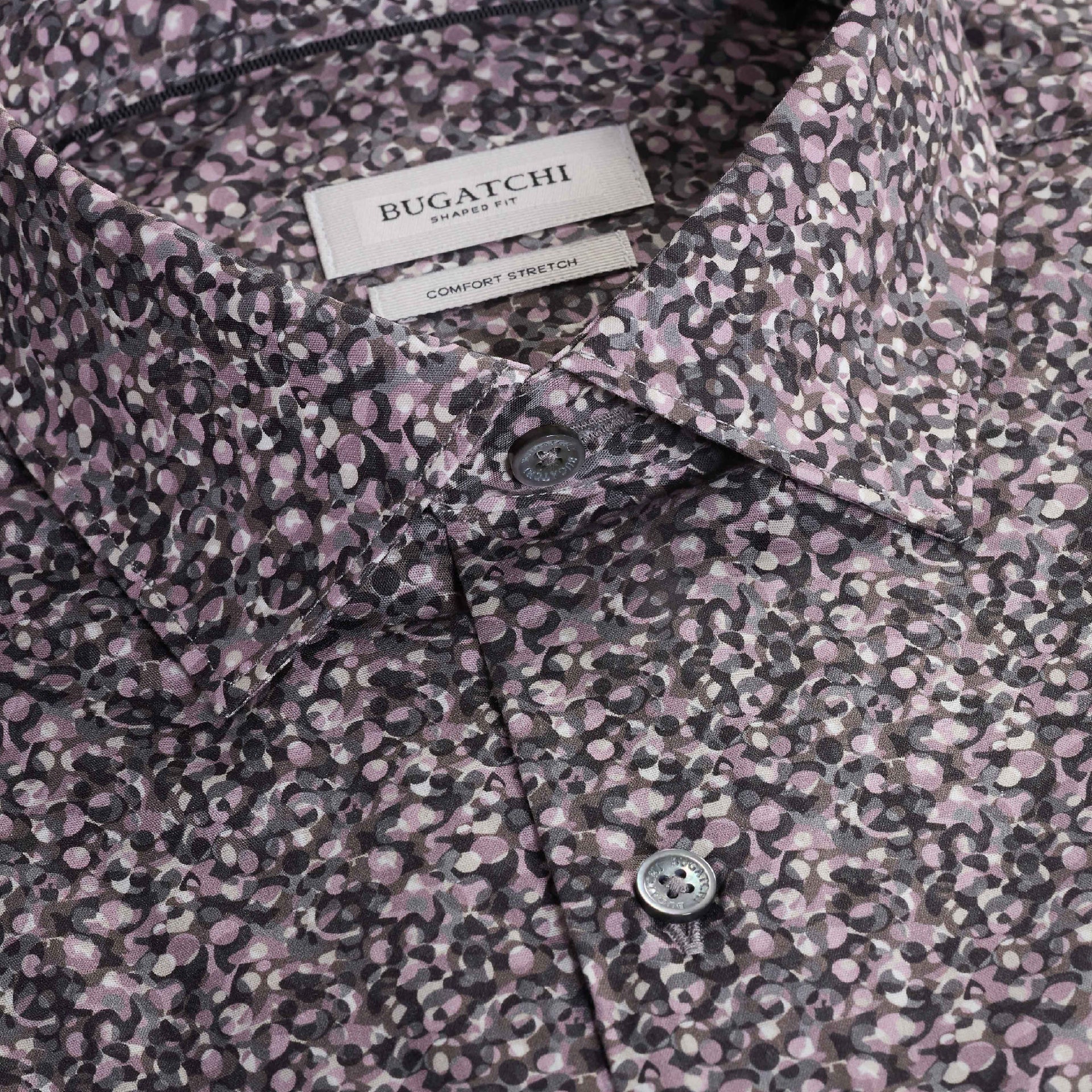 Bugatchi Julian Pebble Print Shaped Fit Shirt