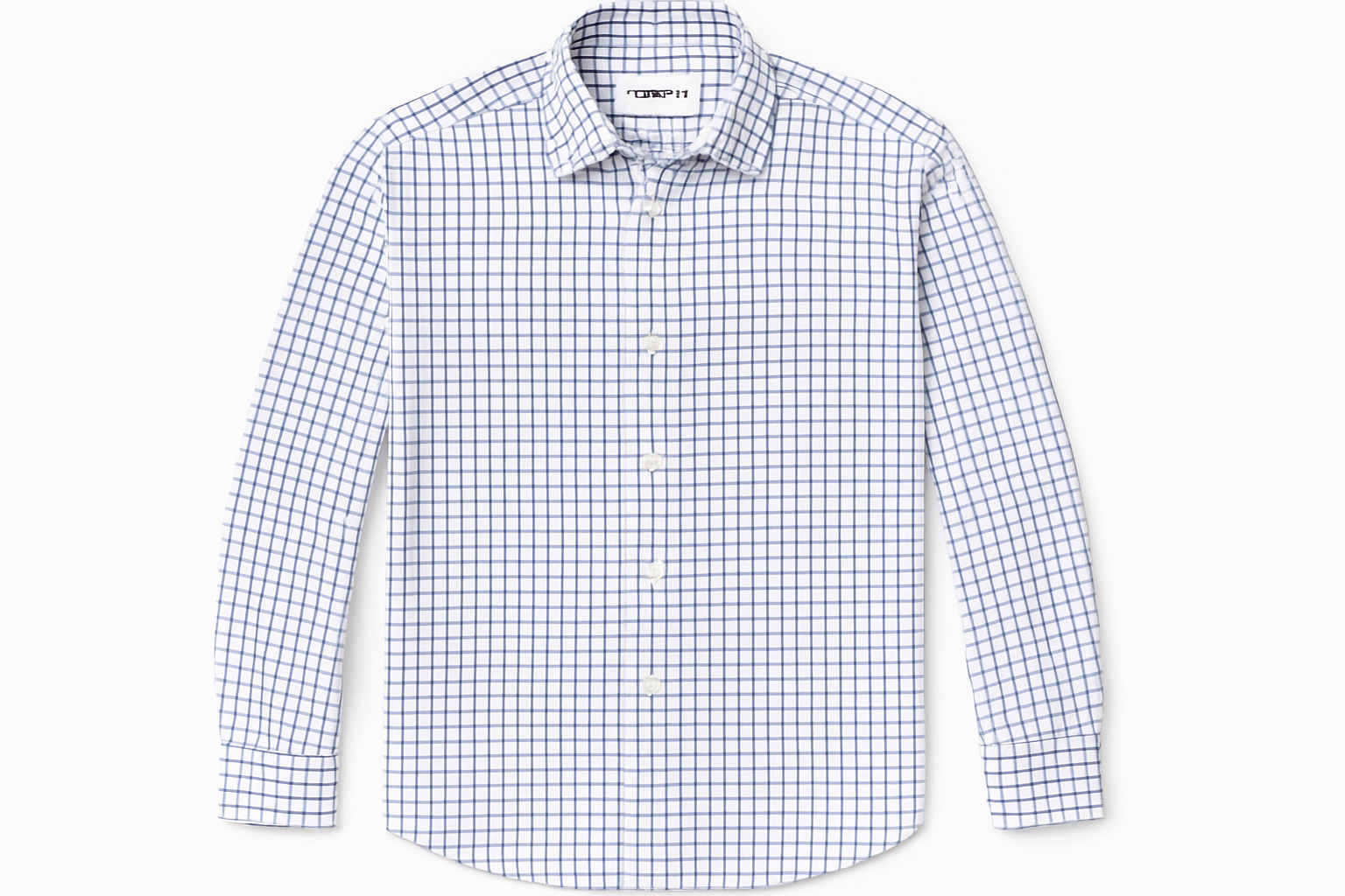 Stantt navy grid check shirt